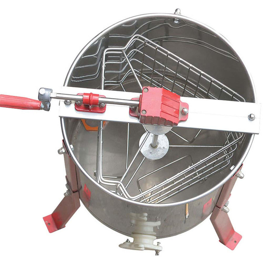 Mann Lake 3 Frame Stainless Steel Side Hand Crank Honey Extractor Overhead View