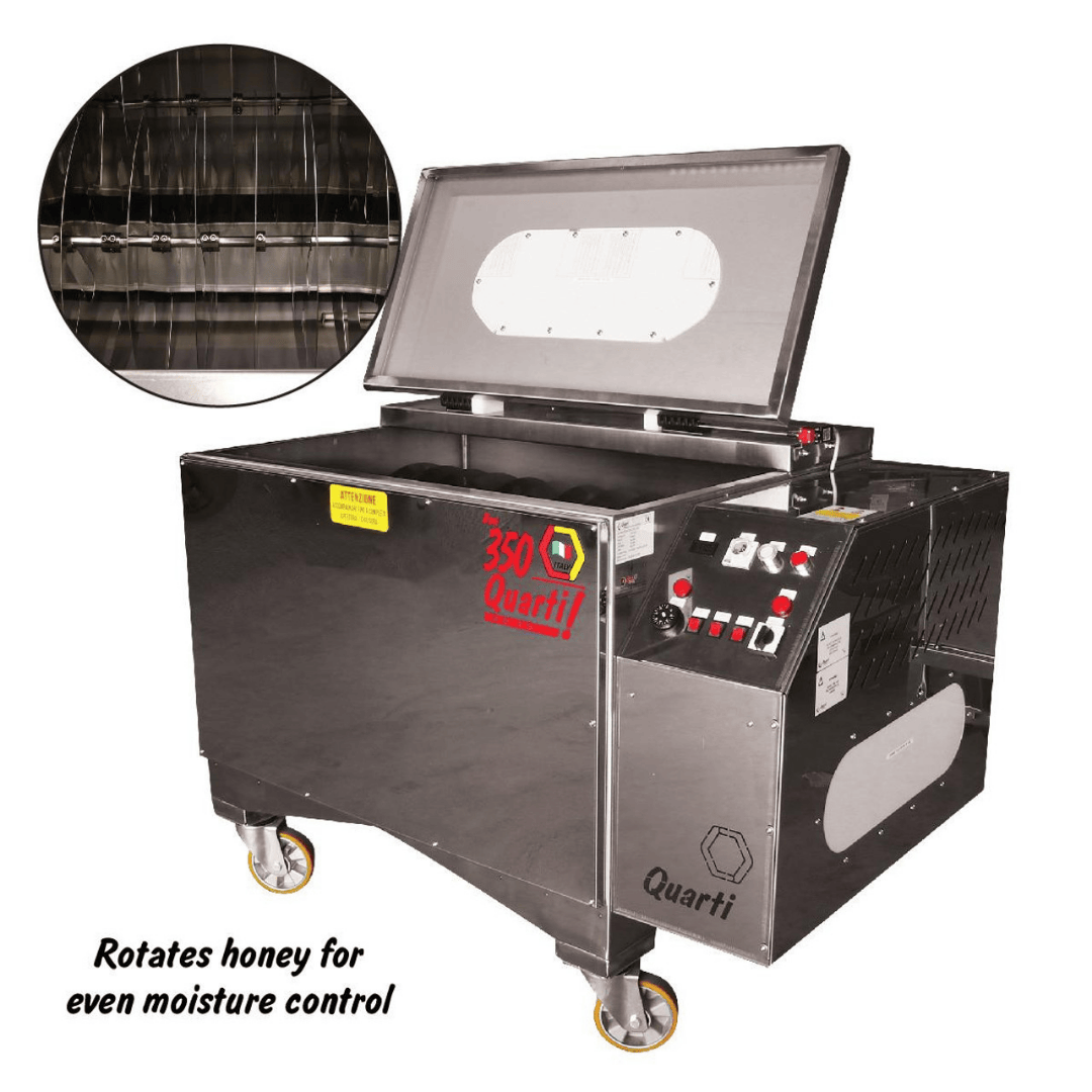 Mann Lake HH310 Commercial Honey Dryer 330 LBS with top view of Moving Disk Bank