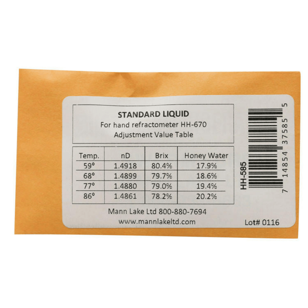 Mann Lake HH585 Refractometer Calibration Fluid Microtube
