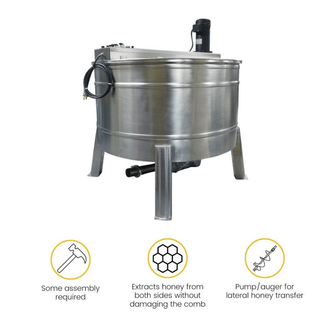 Mann Lake HH826 48 Frame Radial Centrifugal Honey Extractor with Auger additional features