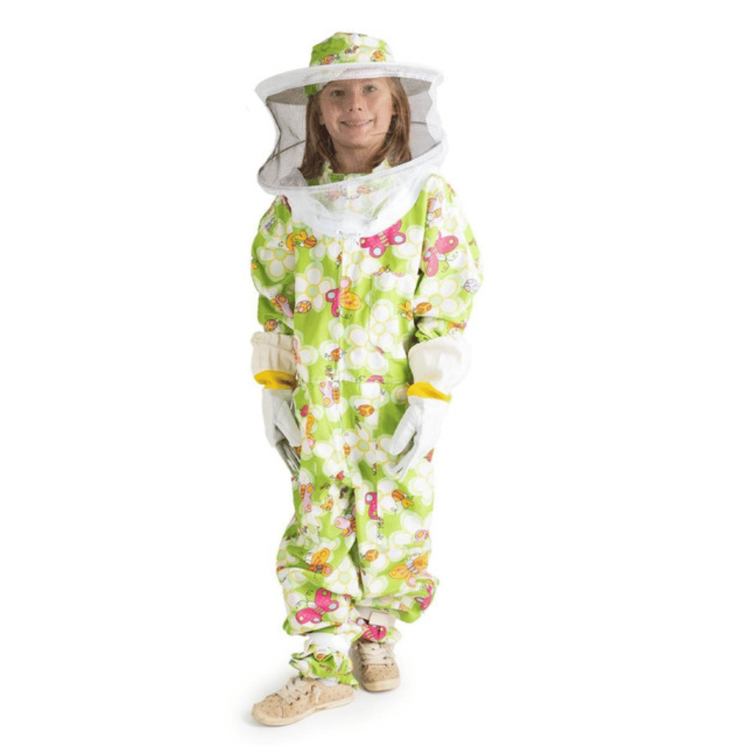 Picture of  Mann Lake Junior Green and Floral Beekeeping Suit with Veil (Sizes 10-14)