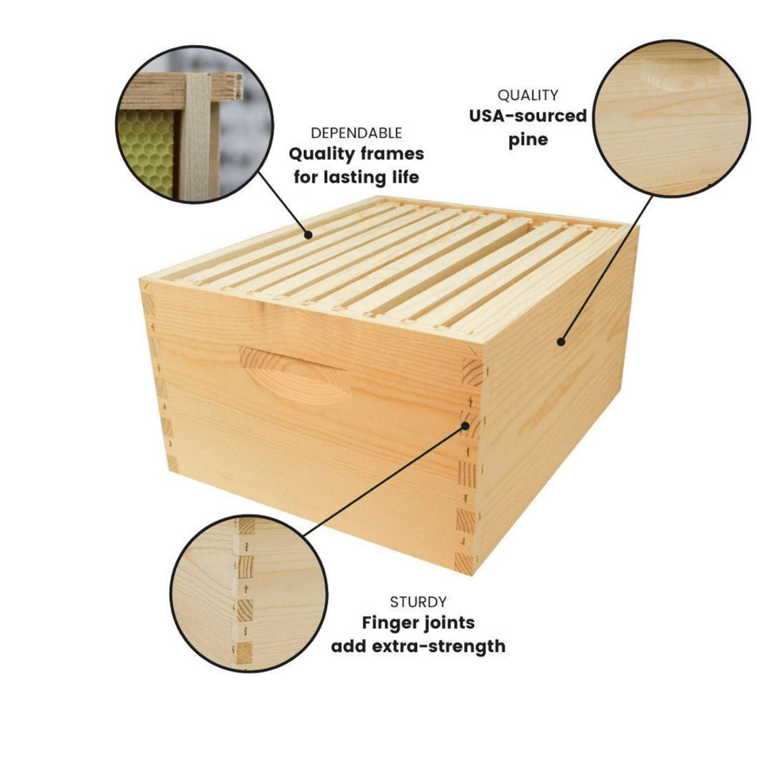 Mann Lake KD101 10 Frame 9 5/8&quot; Unassembled Beehive Kit with Foundation Build Quality