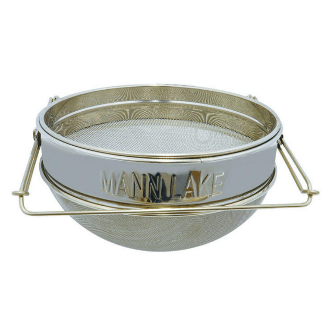 Mann Lake Stainless Steel Adjustable Double Sieve Honey Strainer Non-Extended Arms