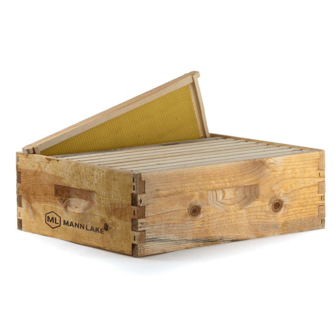 Mann Lake WP210 6 5/8&quot; Wax Dipped 10 Frame Honey Super Bee Hive Kit