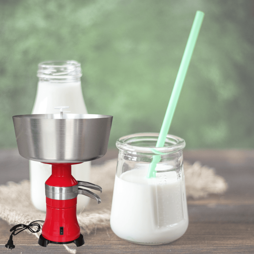 Milky Day Electric Cream Separator 100-18 115V with milk bottles