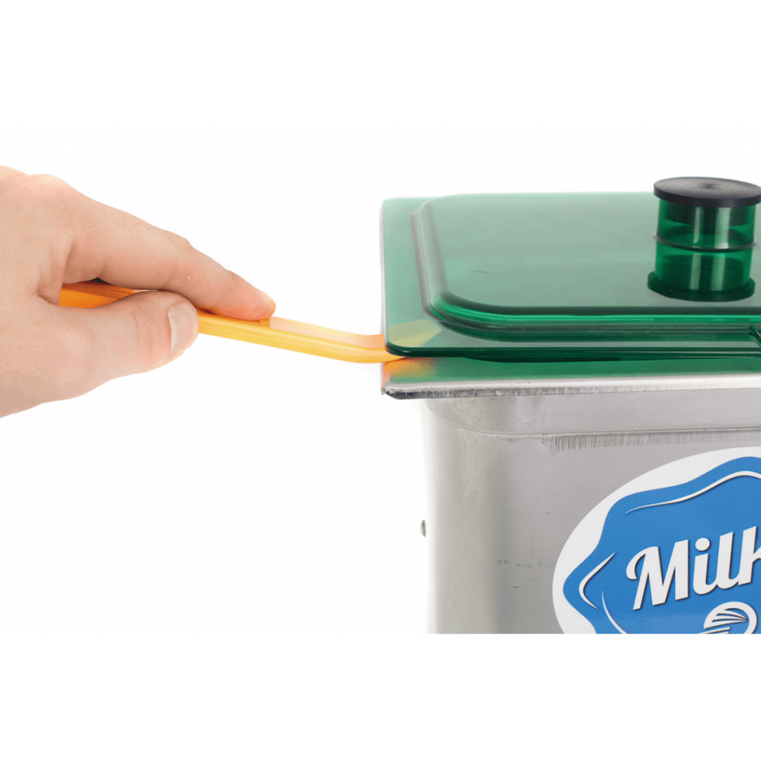 Milky Day Hand Crank Butter Churn FJ10 H with lid being opened