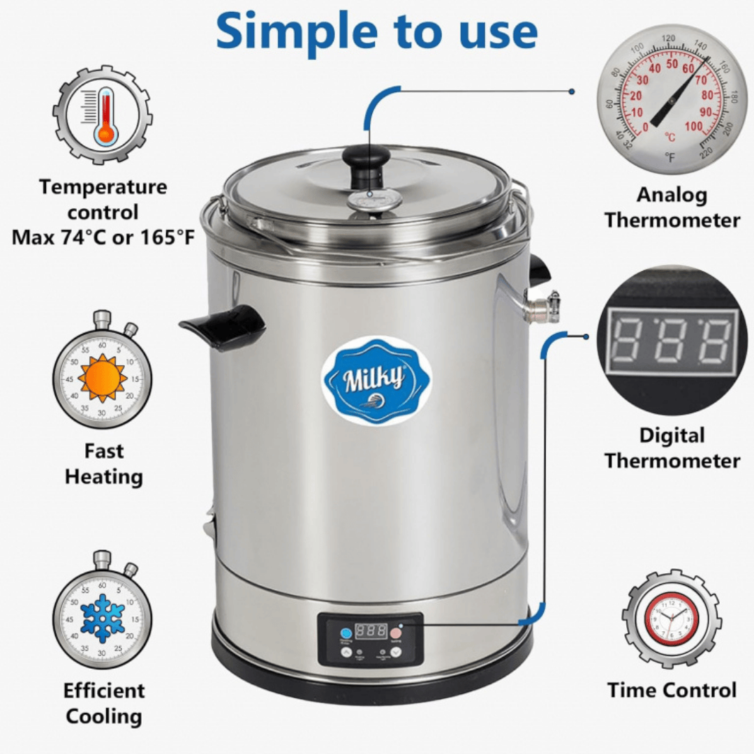 Milky Day Small Milk Pasteurizer and Yogurt Machine FJ15 features