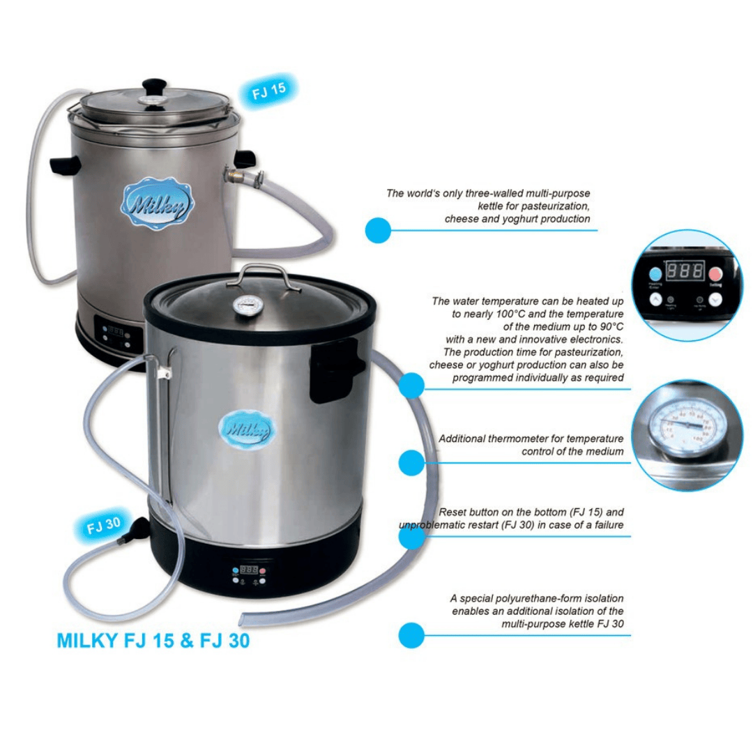 Milky Day Small Milk Pasteurizer and Yogurt Machine FJ15 vs FJ30