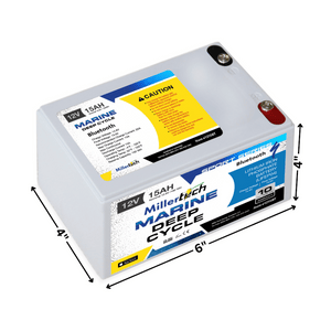 Picture of MillerTech 12V 15AH Sport Series Lithium Battery (1215-BT) Dimensions