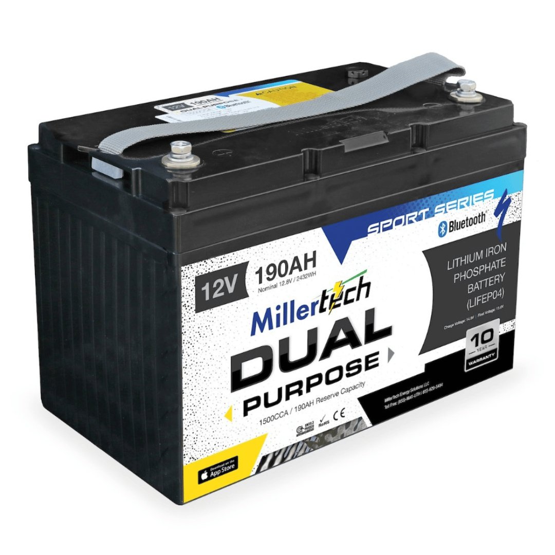 Picture of MillerTech 12V 190AH Sport Series Battery with Bluetooth (12190-DP)