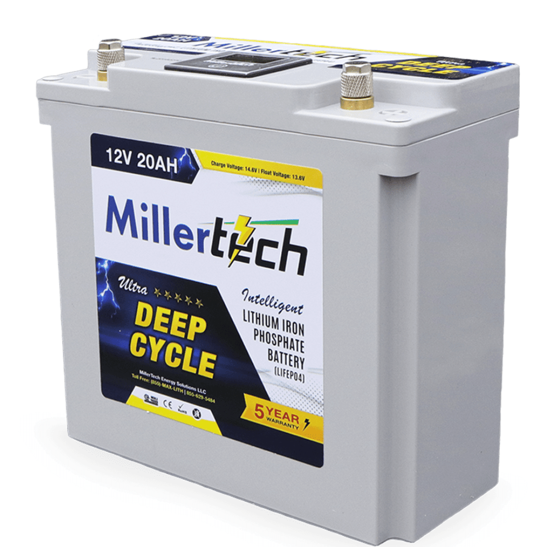 Picture of MillerTech 12V 20AH Intelligent Lithium Iron Phosphate Battery (1220L)