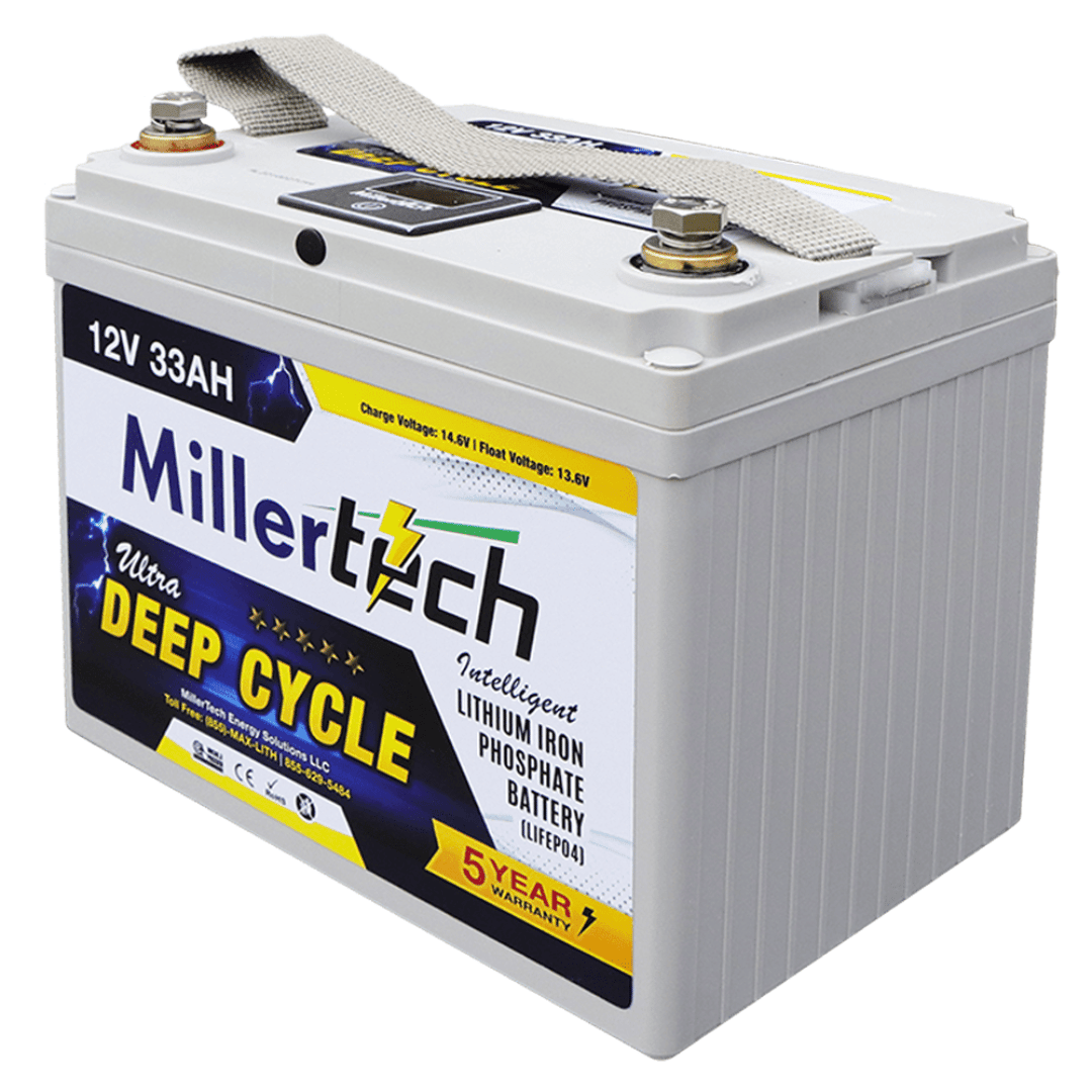 Picture of MillerTech 12V 33AH Intelligent Lithium Iron Phosphate Battery (1233L)