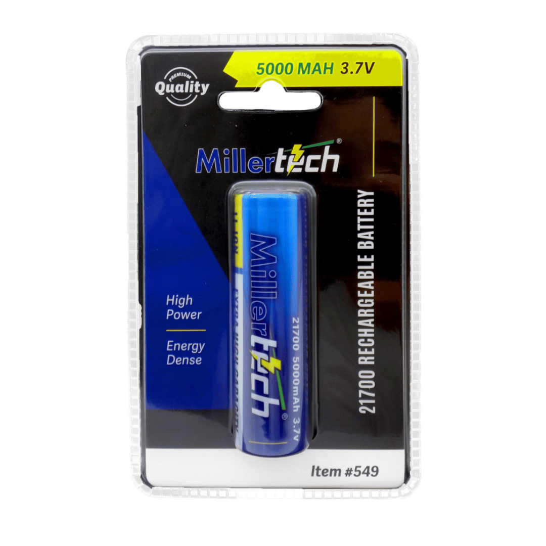 Picture of MillerTech Model 549 21700 Rechargeable Battery 3.7V-5000MAH