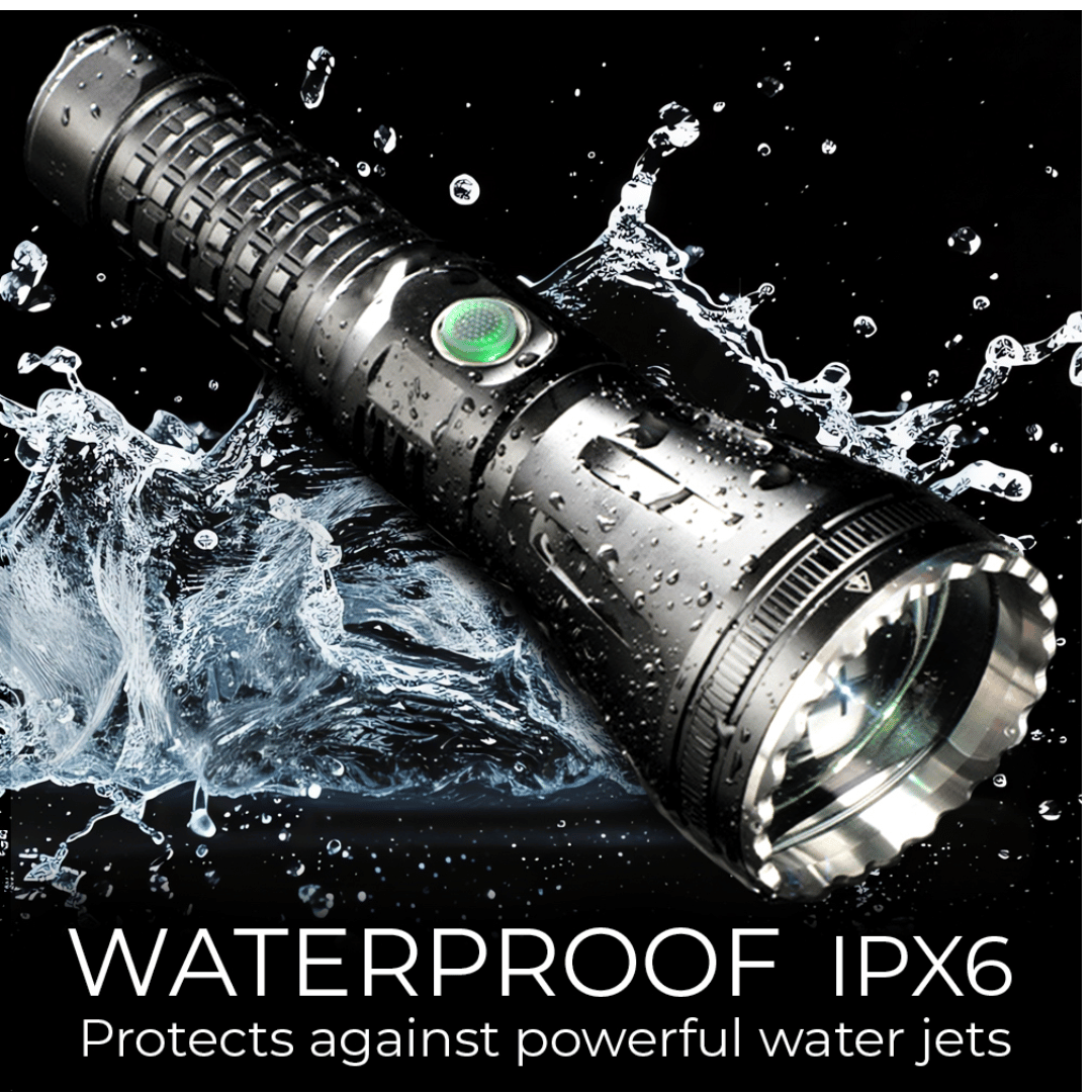 Picture of MillerTech Model 561 LED Rechargeable White Laser Millertech Flashlight Waterproof rating