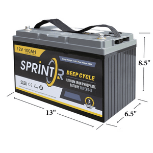 Picture of Miller Tech 12V 100AH SPRINTR Economy Battery (12100SP) Dimensions