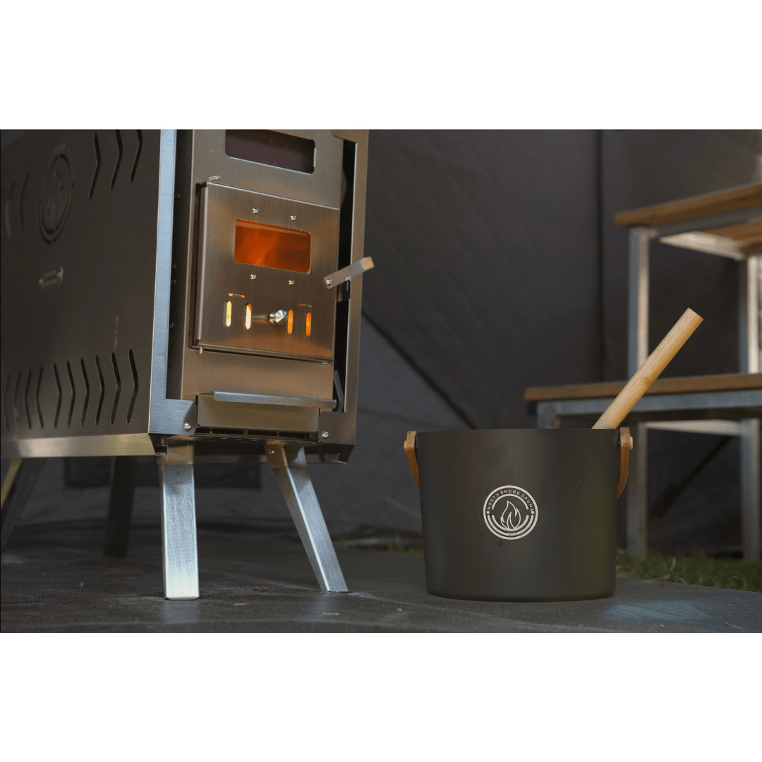 North Shore Sauna Mini Cube Sauna Tent Pro Package (2-person) Stove and Water Bucket