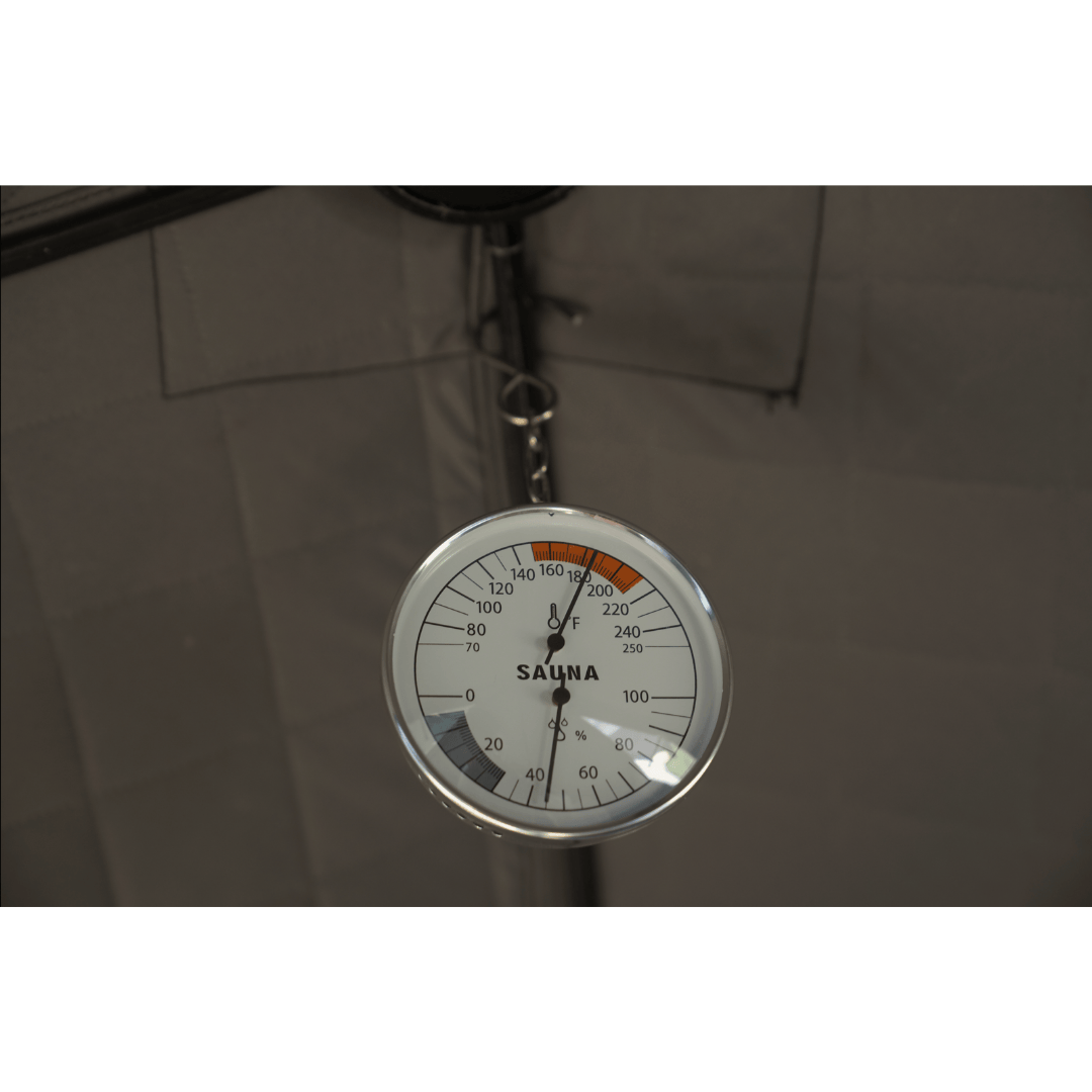 North Shore Sauna Mini Cube Sauna Tent Pro Package (2-person) Thermometer