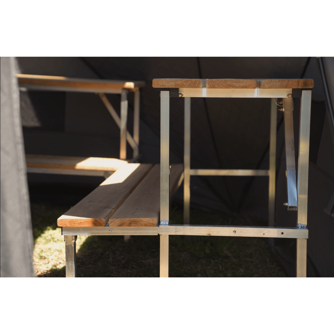 North Shore Sauna Nova 4 Sauna Tent Pro Package (4-person) Close Up of Sauna Bench