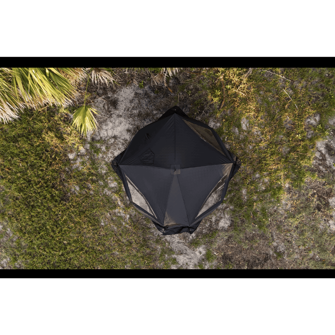 North Shore Sauna Nova 6 Sauna Tent (6-person; tent only) Top View Panned Out Shot