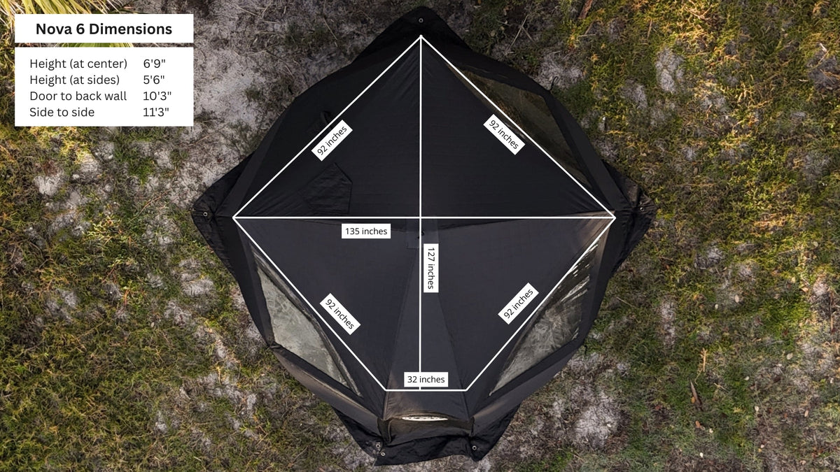 Nova 6 Sauna Tent Dimensions