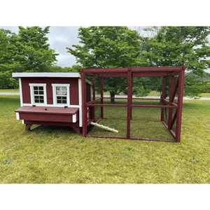 Picture of OverEZ Wooden 8Ft. Chicken Run Assembled - Red