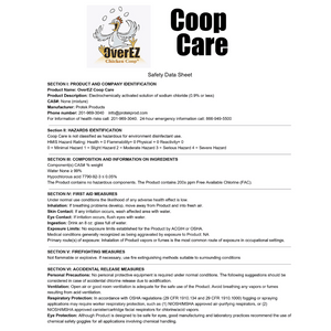 Picture of OverEZ Organic Coop Care Solution Safety Data Sheet