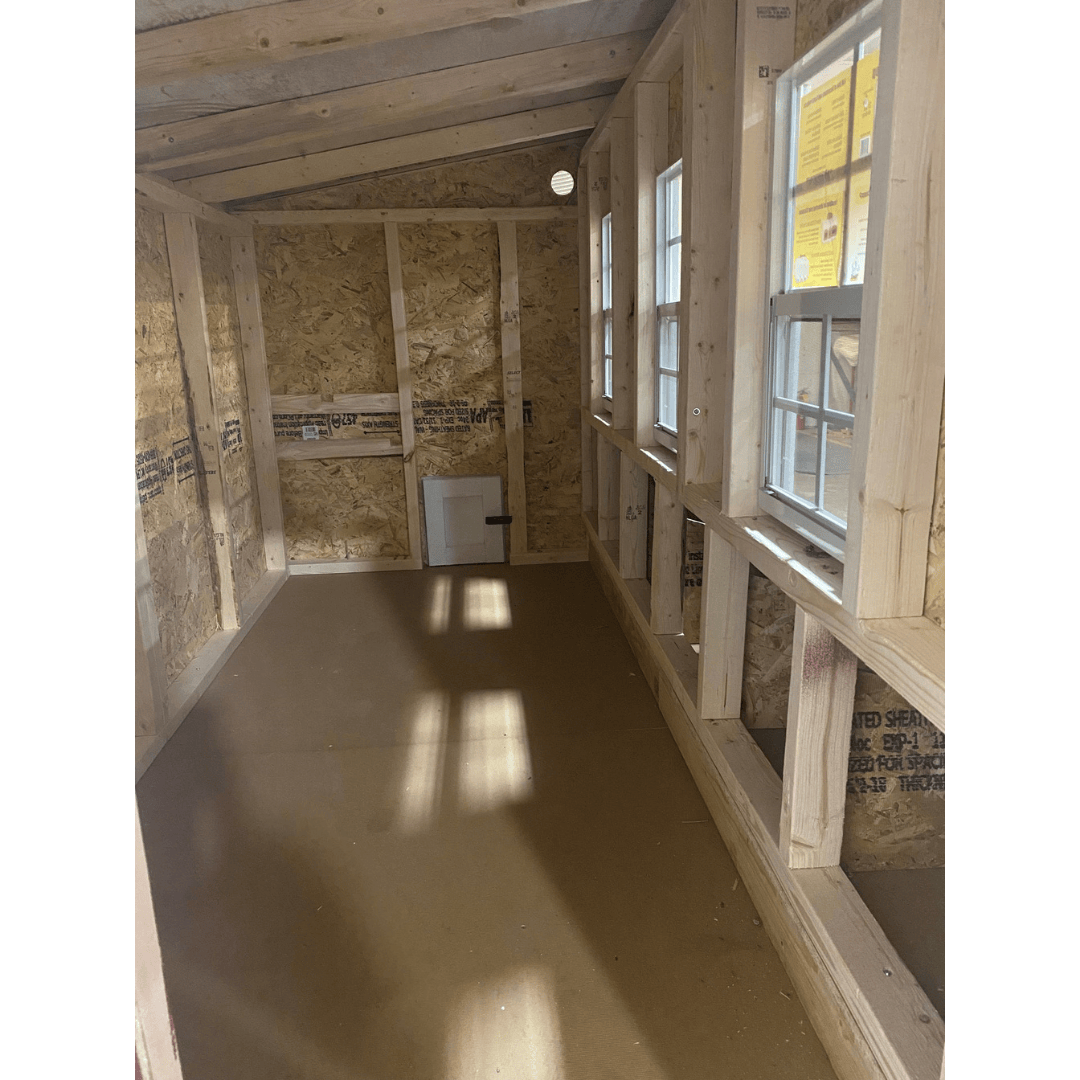 OverEZ XL Chicken Coop interior with windows