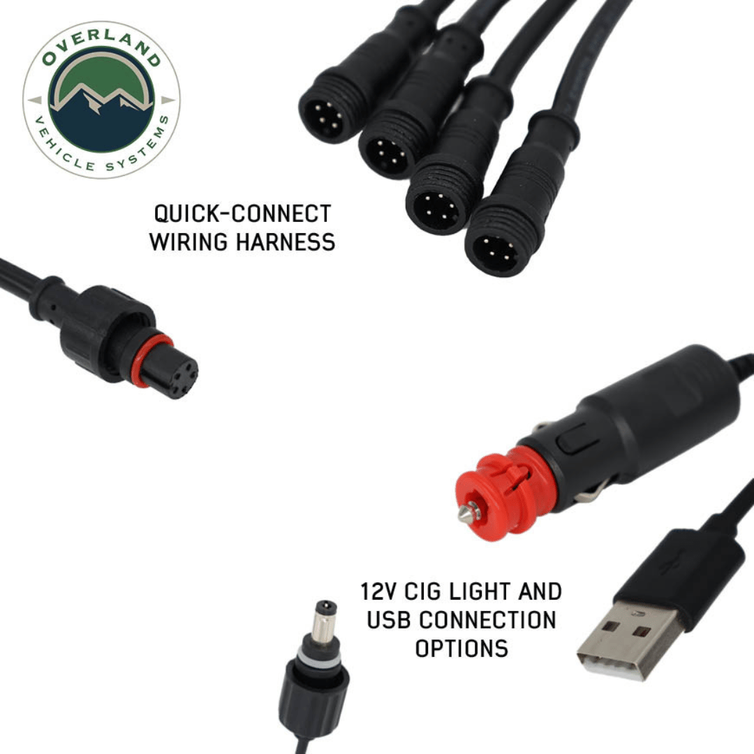 Overland Vehicle Systems 4 Piece Universal LED Light Kit - Connections
