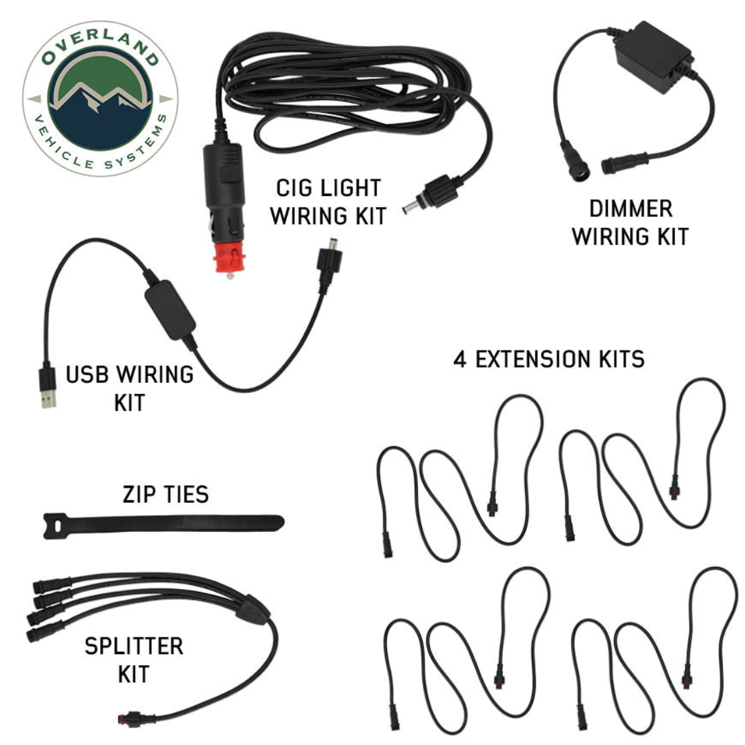 Overland Vehicle Systems 4 Piece Universal LED Light Kit - Inclusions