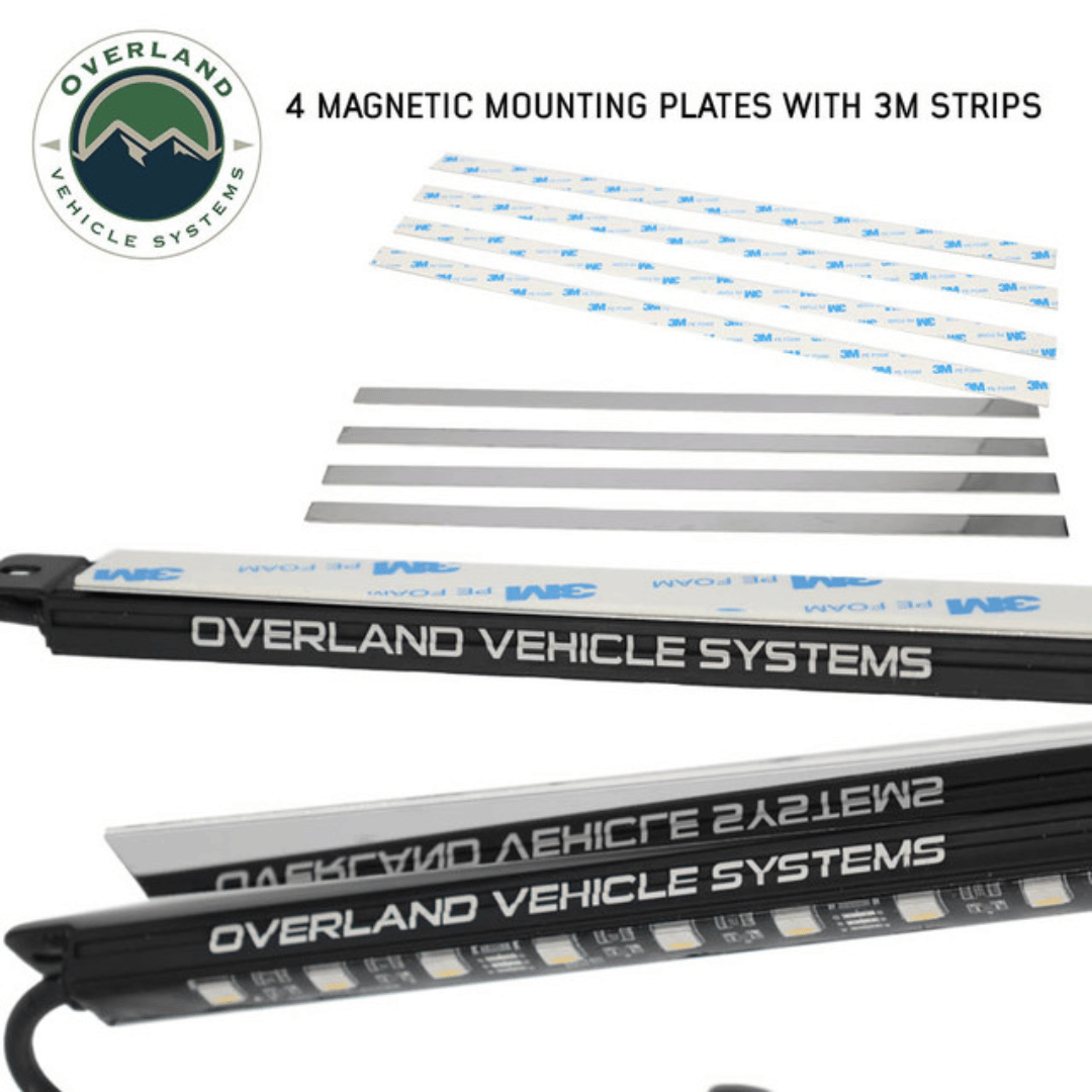 Overland Vehicle Systems 4 Piece Universal LED Light Kit - Magnetic Mounting Strips