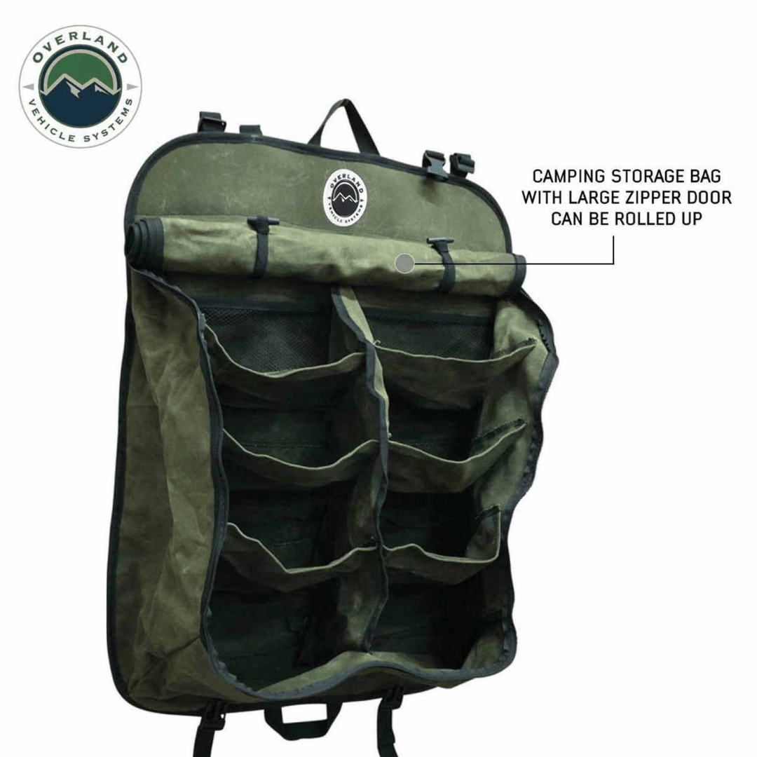 Overland Vehicle Systems Camping Gear Storage Bag rollable zipper door