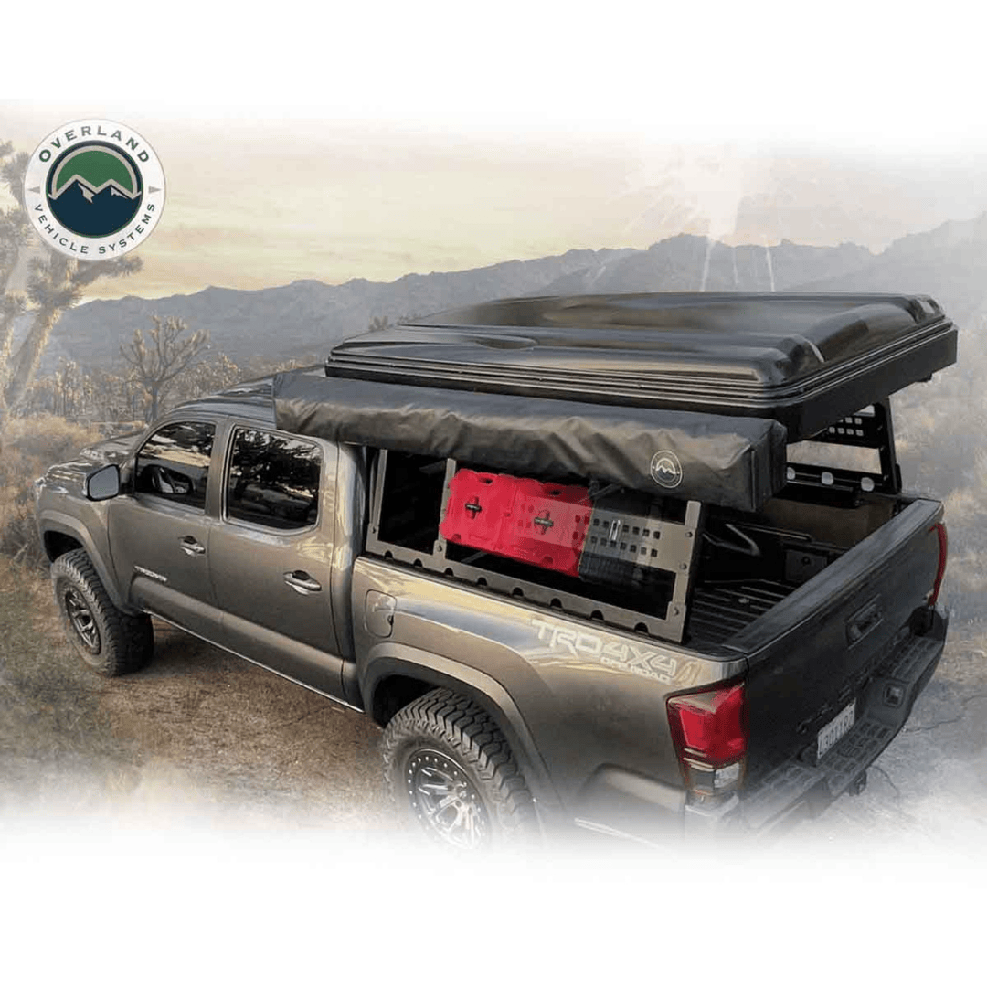 Overland Vehicle Systems Discovery Rack for Mid-Size Truck Short Beds x-ray view outdoors