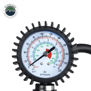 Overland Vehicle Systems EGOI Air Compressor Hose & Accessory Kit analog tire pressure gauge