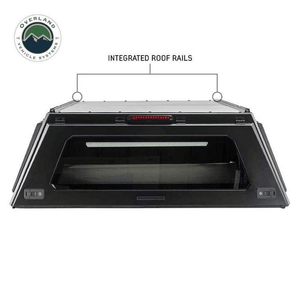Overland Vehicle Systems Expedition Truck Cap roof rails front view