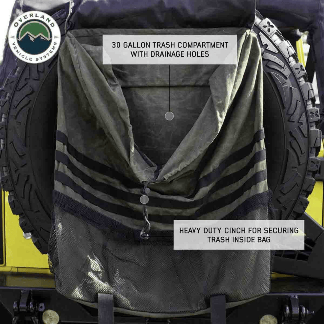 Overland Vehicle Systems Extra Large Trash Bag Tire Mount 30 gallon capacity