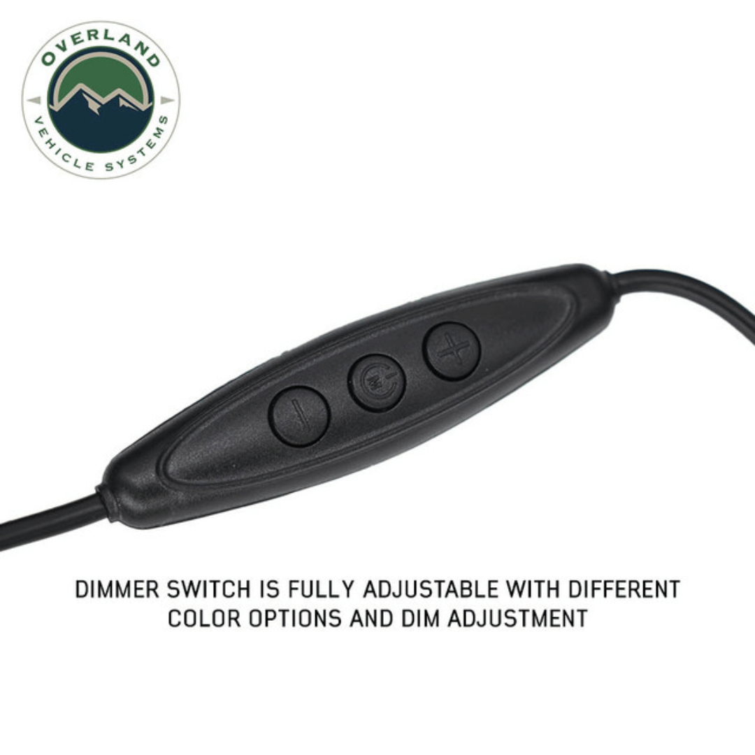Overland Vehicle Systems Flexible 47" LED Light with Dimmer and Adaptor for Roof Top Tent and Awning - Light Control