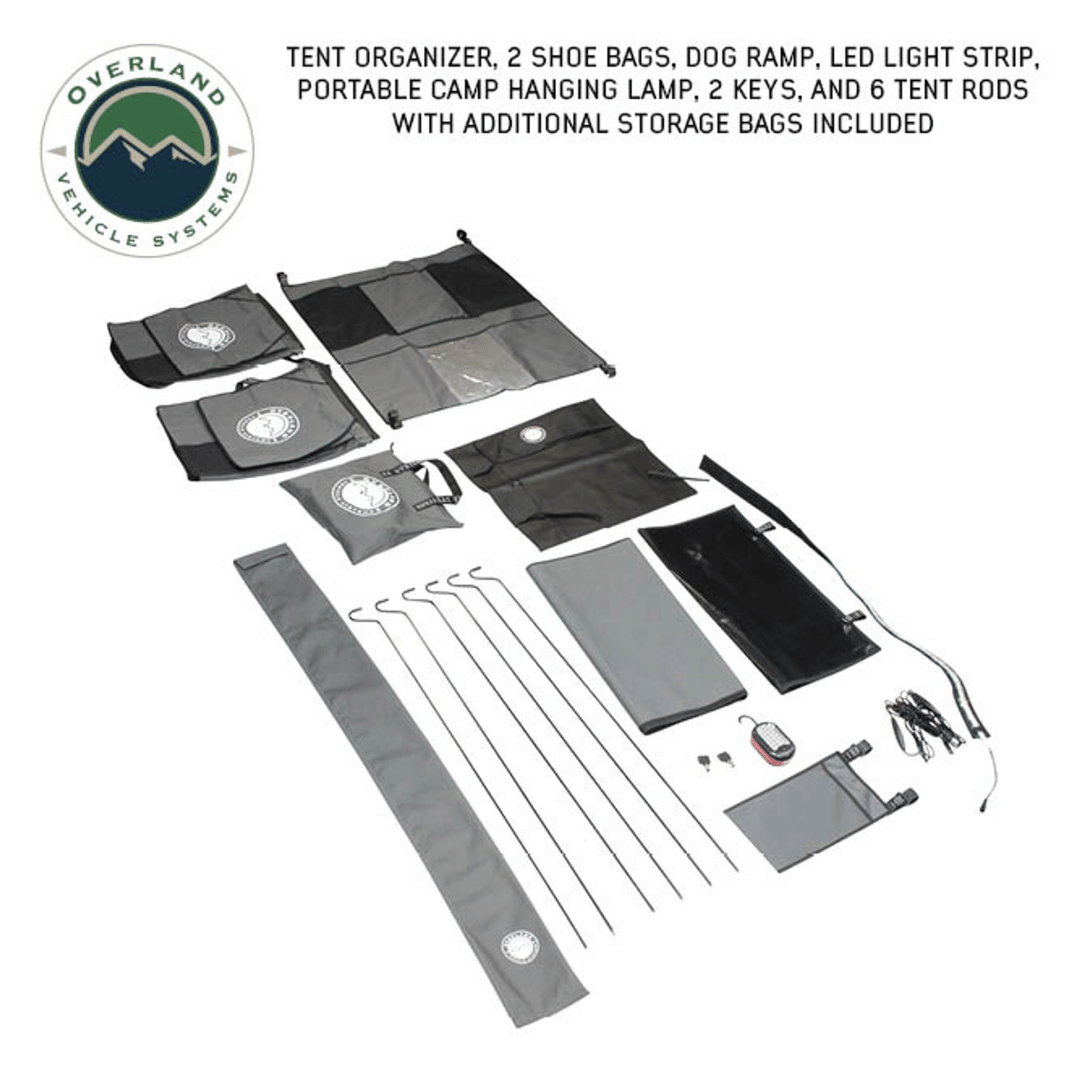 Overland Vehicle Systems HD Bundu Cantilever Hard Shell Roof Top Tent Inclusions