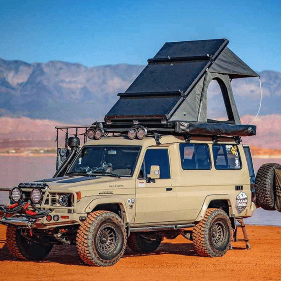 Overland Vehicle Systems HD Mamba Clam Shell - Installed on top of a Vehicle