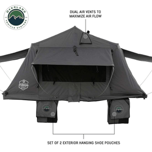 Overland Vehicle Systems HD Nomadic Standard Roof Top Tent dual air vents and shoe pouches