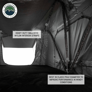 Overland Vehicle Systems HD Nomadic Standard Roof Top Tent nylon interior straps and wind protection