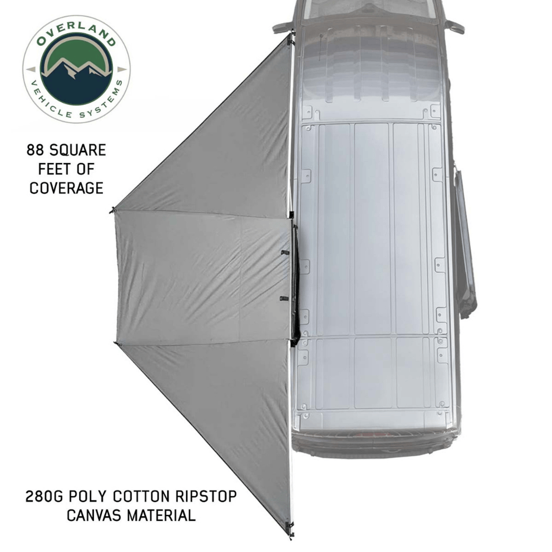 Overland Vehicle Systems Nomadic 180 Degree Awning for Mid-High Roofline Vans