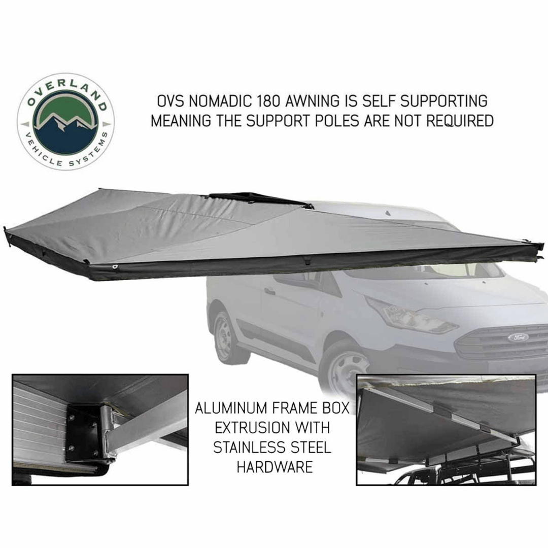 Overland Vehicle Systems Nomadic 180 Degree Awning for Mid-High Roofline Vans