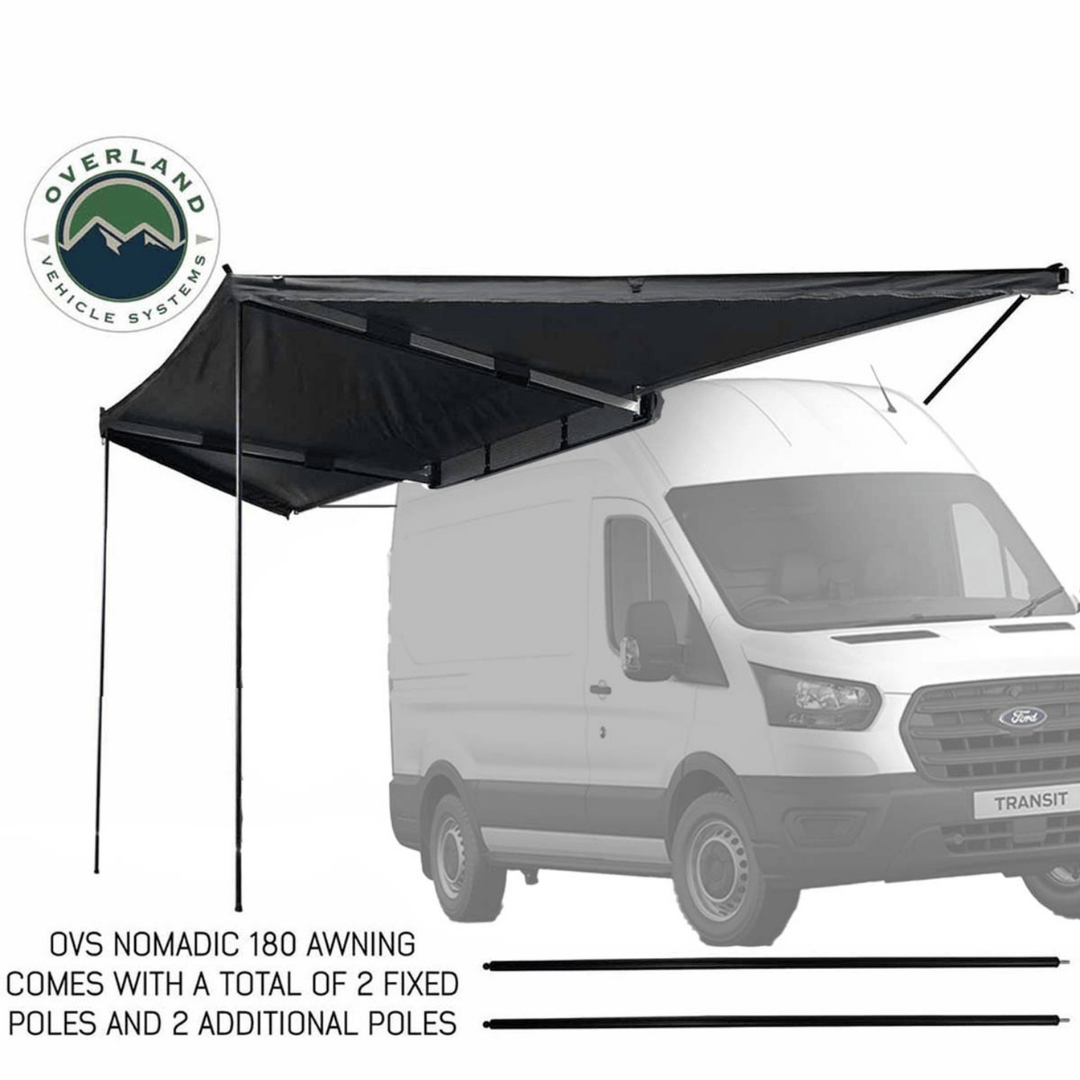 Overland Vehicle Systems Nomadic 180 Degree Awning for Mid-High Roofline Vans