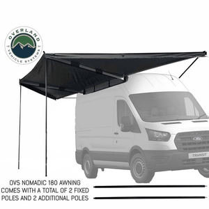 Overland Vehicle Systems Nomadic 180 Degree Awning for Mid-High Roofline Vans