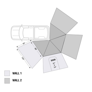 Overland Vehicle Systems HD Nomadic 270LT Awning  Driver Side Dimensions 2