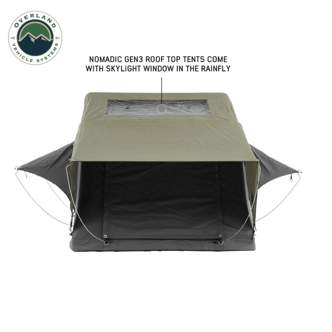 Overland Vehicle Systems HD Nomadic 4 Extended Soft Shell Roof Top Tent Skylight Window