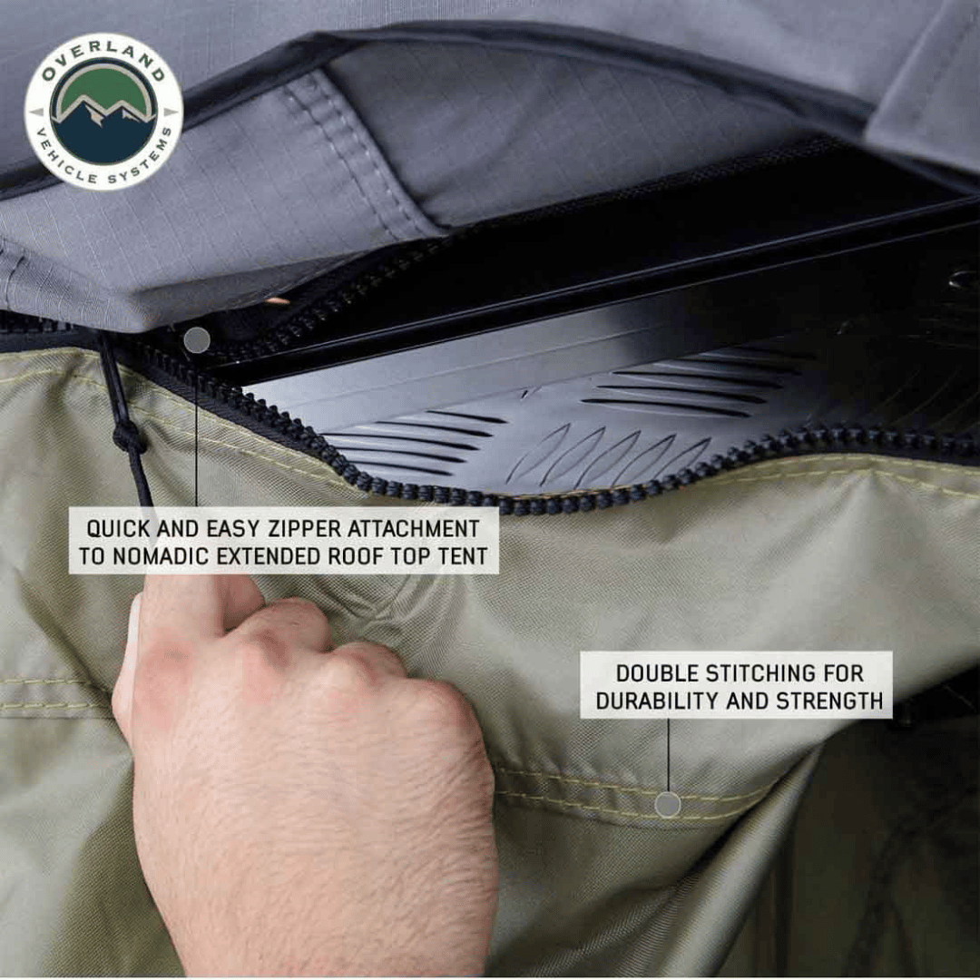 Overland Vehicle Systems HD Nomadic Roof Top Tent Annex - Zippers