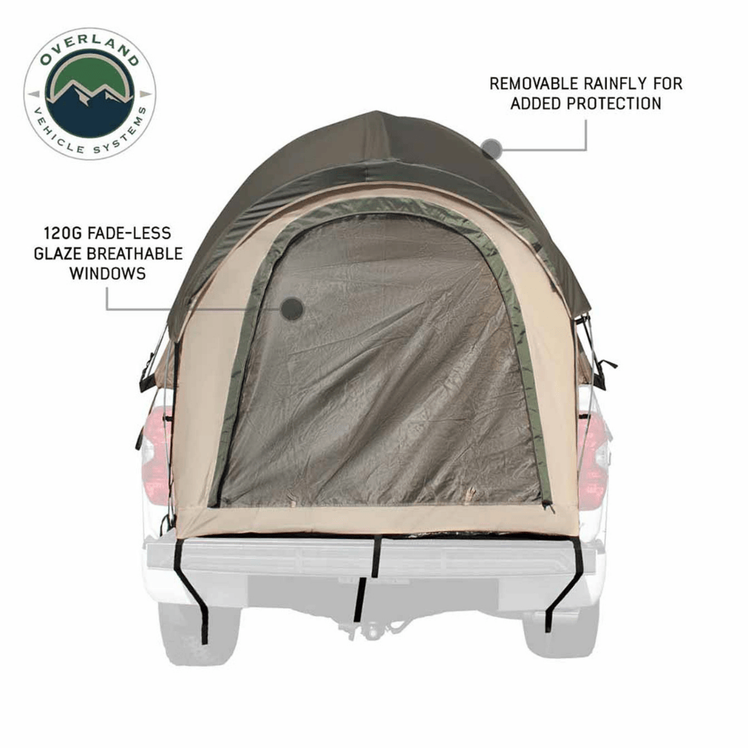 Overland Vehicle Systems LD TACT Truck Bed Tent windows and rainfly protection