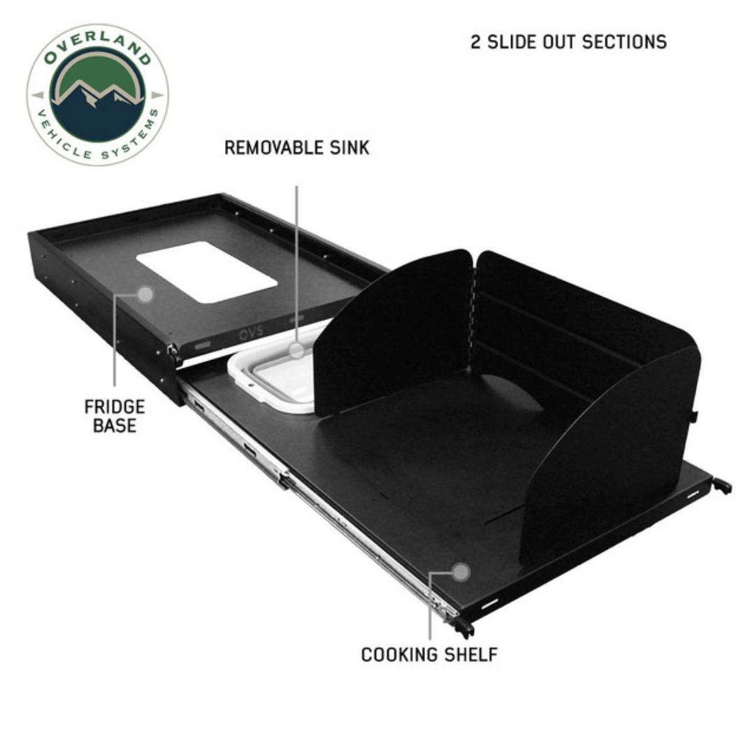 Overland Vehicle Systems Large Refrigerator Tray and Sink Slide - Components