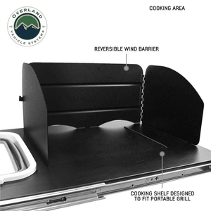 Overland Vehicle Systems Large Refrigerator Tray and Sink Slide -  Wind Barrier